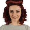 HPO Women's Colonial Curly Wigs | Auburn Cosplay Halloween Wigs | Premium Breathable Capless Cap