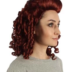 HPO Women's Colonial Curly Wigs | Auburn Cosplay Halloween Wigs | Premium Breathable Capless Cap 13 HPO Women's Colonial Curly Wigs | Auburn Cosplay Halloween Wigs | Premium Breathable Capless Cap