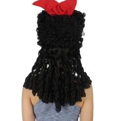 HPO Womens Colonial Historical Wig Black | Premium Breathable Capless Cap Women's 11 HPO Womens Colonial Historical Wig Black | Premium Breathable Capless Cap Women's