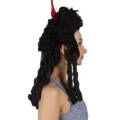 HPO Womens Colonial Historical Wig Black | Premium Breathable Capless Cap Women's 13 HPO Womens Colonial Historical Wig Black | Premium Breathable Capless Cap Women's