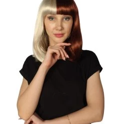HPO Womens Two-tone Medium Bob Wig | Multiple Color Collection | Premium Breathable Capless Cap Women's Wigs 102 HPO Womens Two-tone Medium Bob Wig | Multiple Color Collection | Premium Breathable Capless Cap Women's Wigs
