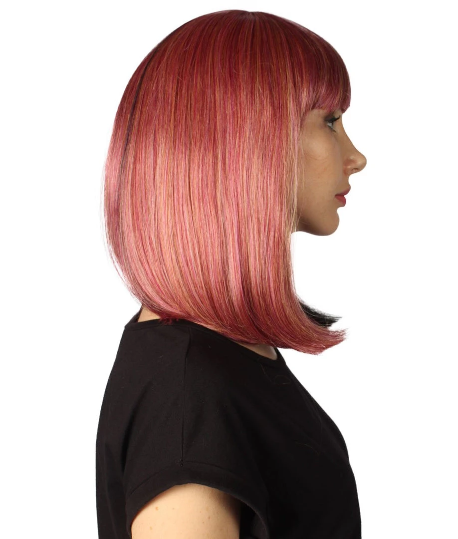 HPO Womens Two-tone Medium Bob Wig | Multiple Color Collection | Premium Breathable Capless Cap Women's Wigs 48 HPO Womens Two-tone Medium Bob Wig | Multiple Color Collection | Premium Breathable Capless Cap Women's Wigs