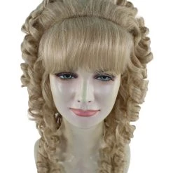 HPO Women's Womens Colonial Lady Wig | Blonde Historical Wigs | Premium Breathable Capless Cap