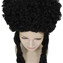 HPO Women's Womens Renaissance Curly Wig | Dark Brown Historical Wigs