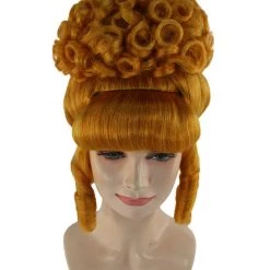 HPO Women's Womens French Renaisance Marie Antoinette Wig | Brown Historical Wigs | Premium Breathable Capless Cap
