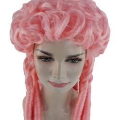 HPO Women Colonial Historical Wigs | Pink Cosplay Halloween Wigs | Premium Breahable Capless Cap 15 HPO Women Colonial Historical Wigs | Pink Cosplay Halloween Wigs | Premium Breahable Capless Cap