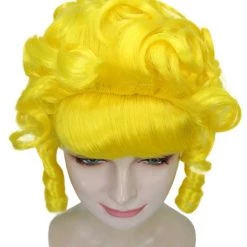 HPO Women's Women Colonial Curly Wigs | Yellow Cosplay Halloween Wigs | Premium Breathable Capless Cap 15 HPO Women's Women Colonial Curly Wigs | Yellow Cosplay Halloween Wigs | Premium Breathable Capless Cap