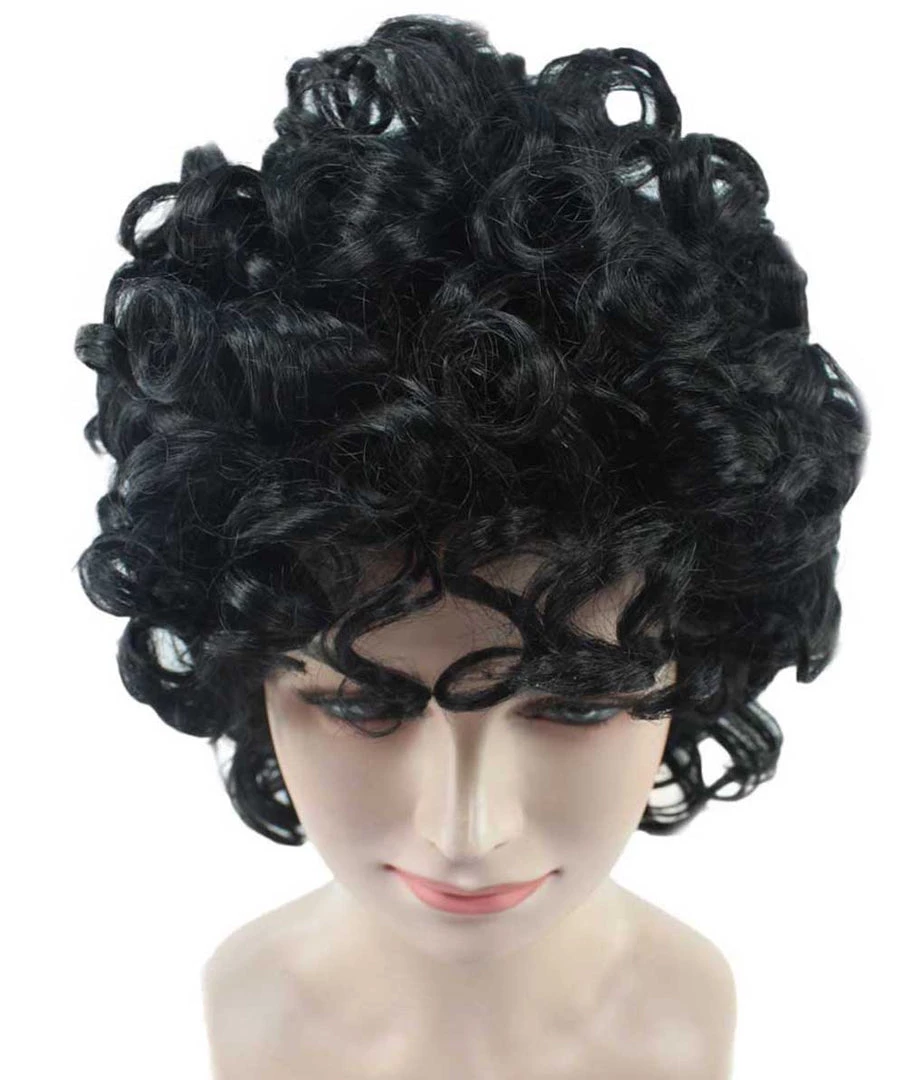 HPO Womens Colonial Lady Curly Wig | Black Historical Wig | Premium Breathable Capless Cap Women's 7 HPO Womens Colonial Lady Curly Wig | Black Historical Wig | Premium Breathable Capless Cap Women's