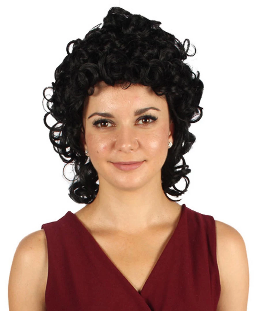 HPO Womens Colonial Lady Curly Wig | Black Historical Wig | Premium Breathable Capless Cap Women's 1 HPO Womens Colonial Lady Curly Wig | Black Historical Wig | Premium Breathable Capless Cap Women's