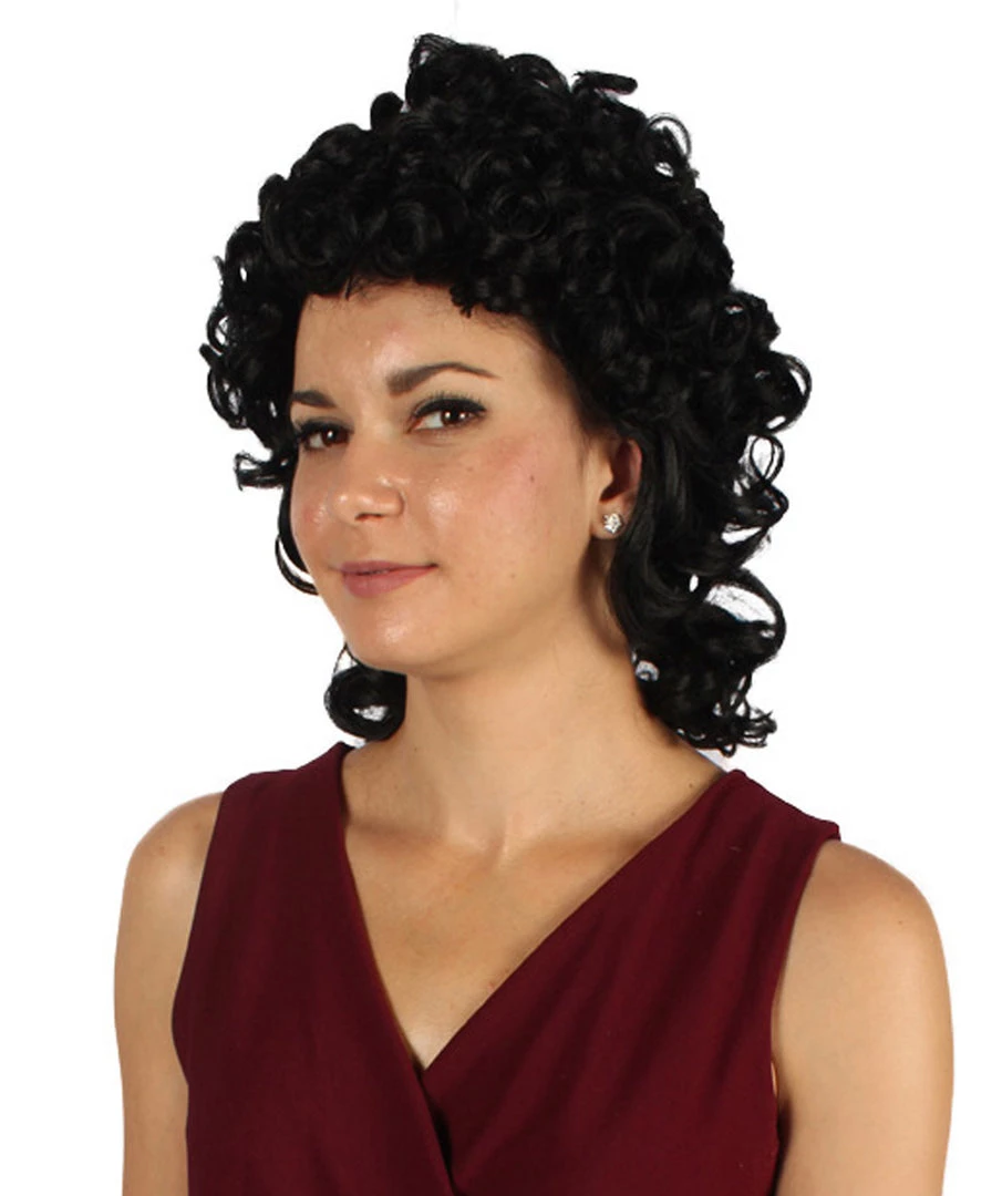 HPO Womens Colonial Lady Curly Wig | Black Historical Wig | Premium Breathable Capless Cap Women's 2 HPO Womens Colonial Lady Curly Wig | Black Historical Wig | Premium Breathable Capless Cap Women's