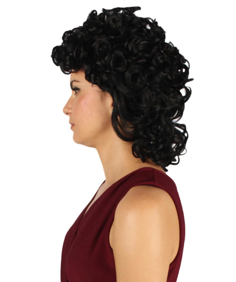 HPO Womens Colonial Lady Curly Wig | Black Historical Wig | Premium Breathable Capless Cap Women's 3 HPO Womens Colonial Lady Curly Wig | Black Historical Wig | Premium Breathable Capless Cap Women's