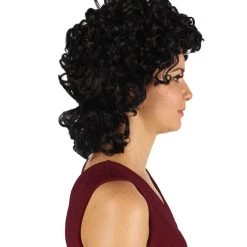 HPO Womens Colonial Lady Curly Wig | Black Historical Wig | Premium Breathable Capless Cap Women's 13 HPO Womens Colonial Lady Curly Wig | Black Historical Wig | Premium Breathable Capless Cap Women's