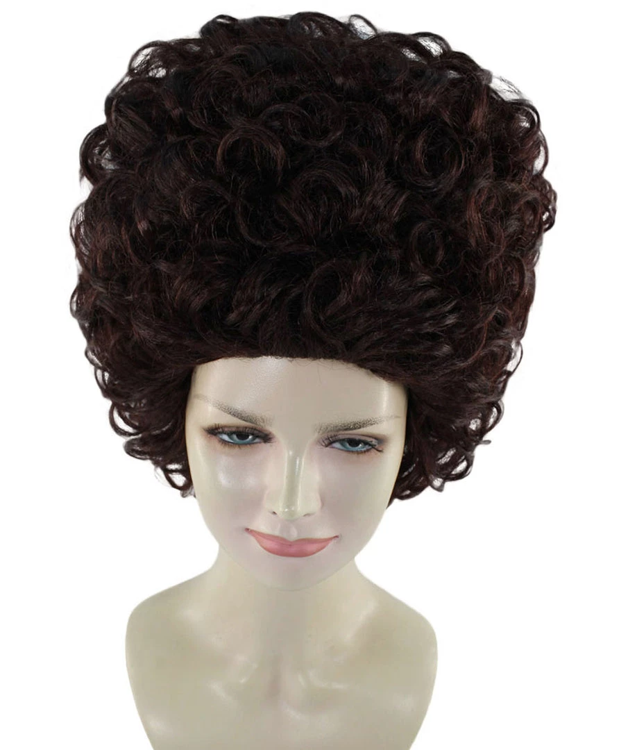 HPO Womens 70's Hippie Disco Wig | Dark Brown Vintage Halloween Wigs Women's 7 HPO Womens 70's Hippie Disco Wig | Dark Brown Vintage Halloween Wigs Women's