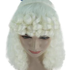 HPO Womens Colonial Lady Curly With Blue Lace Wig | Blonde Historical Wigs | Premium Breathable Capless Cap Women's 15 HPO Womens Colonial Lady Curly With Blue Lace Wig | Blonde Historical Wigs | Premium Breathable Capless Cap Women's
