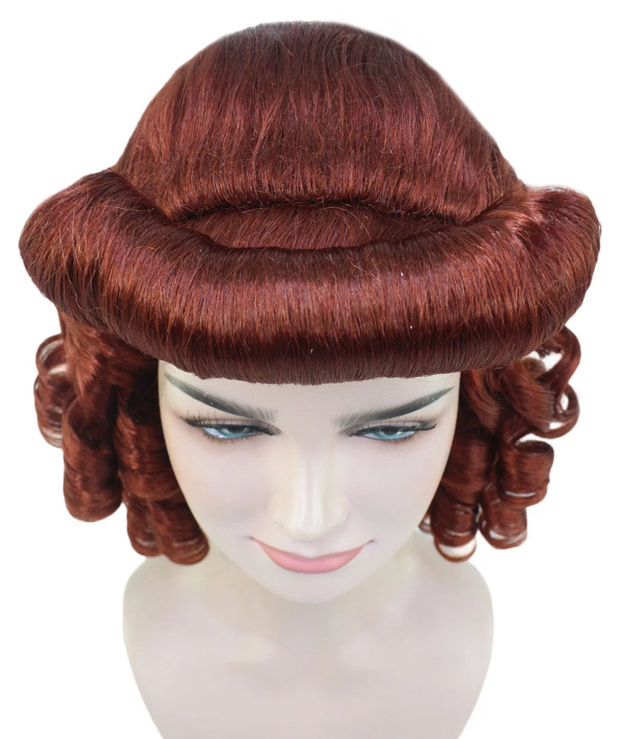 HPO Women's Womens 40's Pin Up Girl | Brown Vintage Wig | Premium Breathable Capless Cap 8 HPO Women's Womens 40's Pin Up Girl | Brown Vintage Wig | Premium Breathable Capless Cap