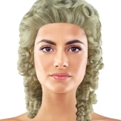 HPO Women's Womens Colonial Blonde Curly Wig | Historical Character Cosplay Halloween Wig | Premium Breathable Capless Cap