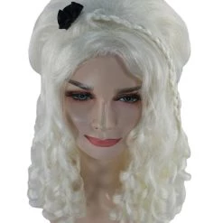 HPO Women's Long Wavy Wig | White Vintage Wigs | Premium Breathable Capless Cap