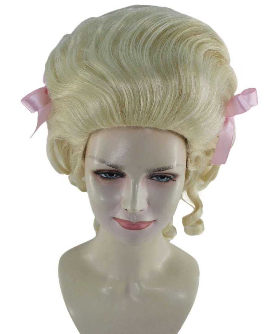 HPO Women's Womens French Colonial Marie Antoinette Wig | Blonde Historical Wigs | Premium Breathable Capless Cap 7 HPO Women's Womens French Colonial Marie Antoinette Wig | Blonde Historical Wigs | Premium Breathable Capless Cap