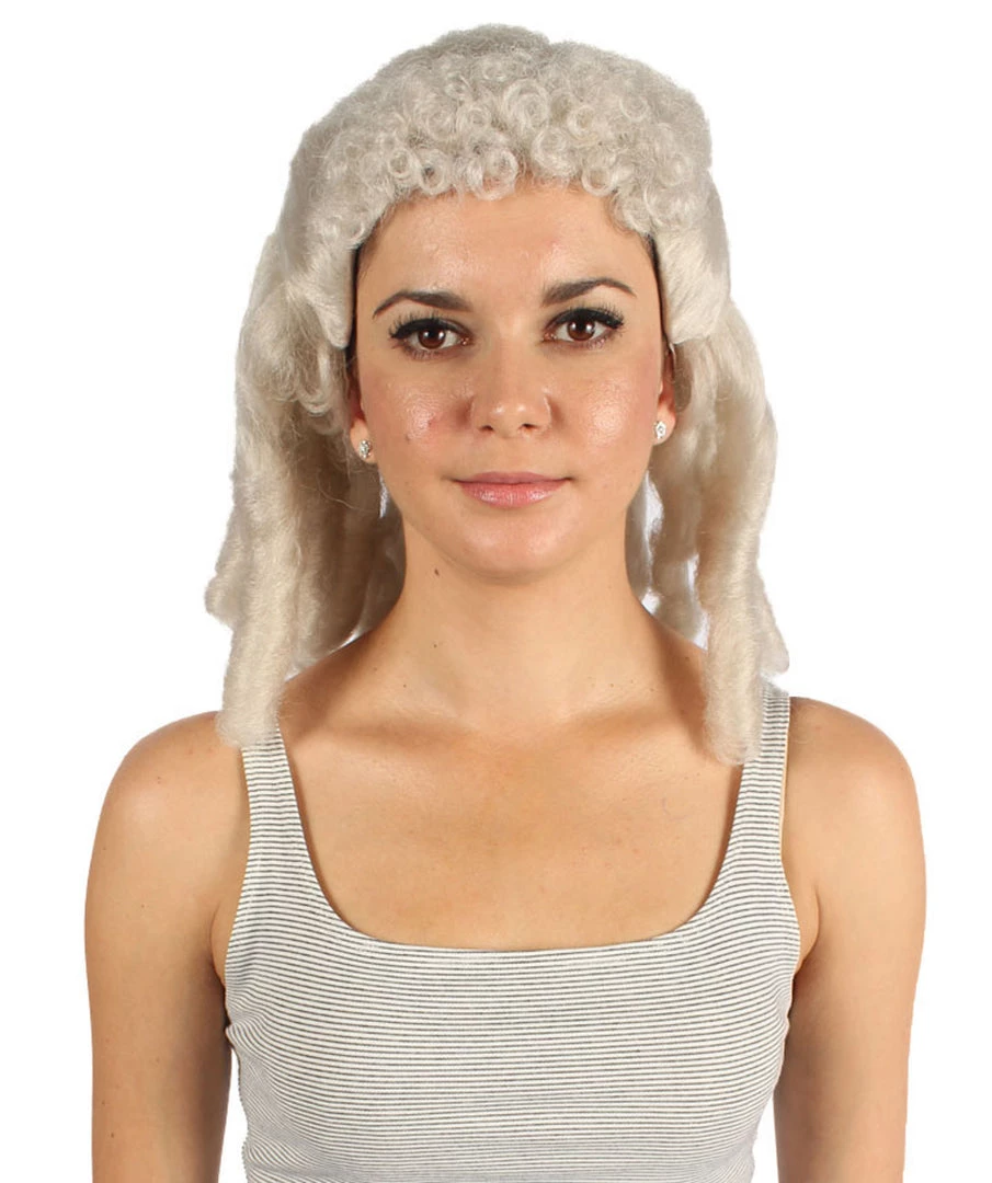 HPO Women's Womens Colonial Ladies 18th Century Curly Wig | Blonde Historical Wigs | Premium Breathable Capless Cap 1 HPO Women's Womens Colonial Ladies 18th Century Curly Wig | Blonde Historical Wigs | Premium Breathable Capless Cap