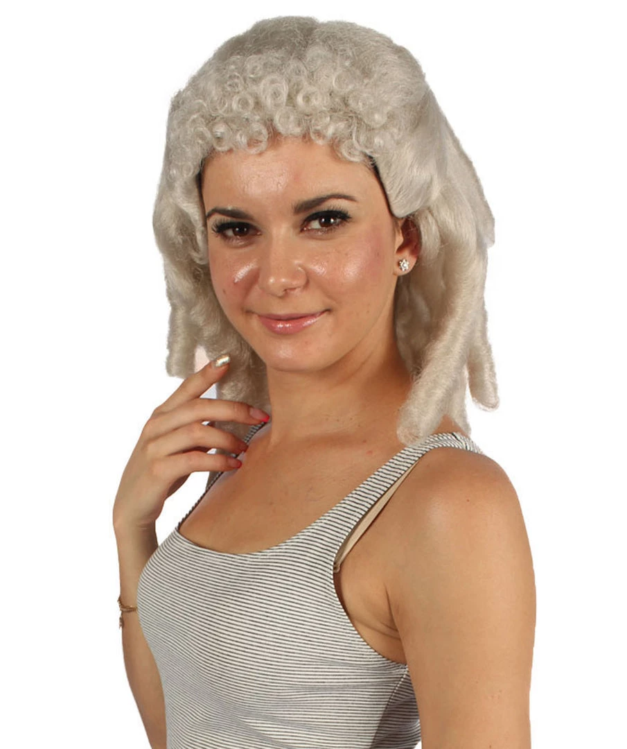 HPO Women's Womens Colonial Ladies 18th Century Curly Wig | Blonde Historical Wigs | Premium Breathable Capless Cap 2 HPO Women's Womens Colonial Ladies 18th Century Curly Wig | Blonde Historical Wigs | Premium Breathable Capless Cap
