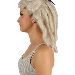 HPO Women's Womens Colonial Ladies 18th Century Curly Wig | Blonde Historical Wigs | Premium Breathable Capless Cap 11 HPO Women's Womens Colonial Ladies 18th Century Curly Wig | Blonde Historical Wigs | Premium Breathable Capless Cap