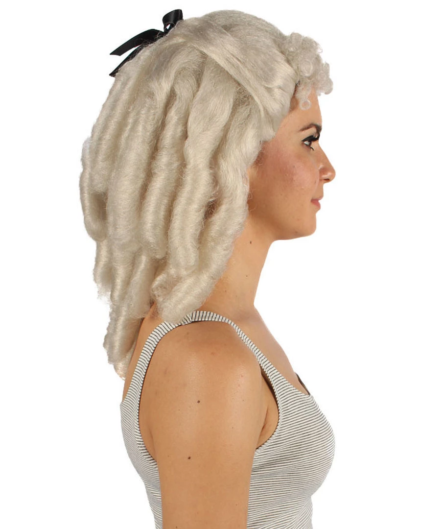 HPO Women's Womens Colonial Ladies 18th Century Curly Wig | Blonde Historical Wigs | Premium Breathable Capless Cap 5 HPO Women's Womens Colonial Ladies 18th Century Curly Wig | Blonde Historical Wigs | Premium Breathable Capless Cap