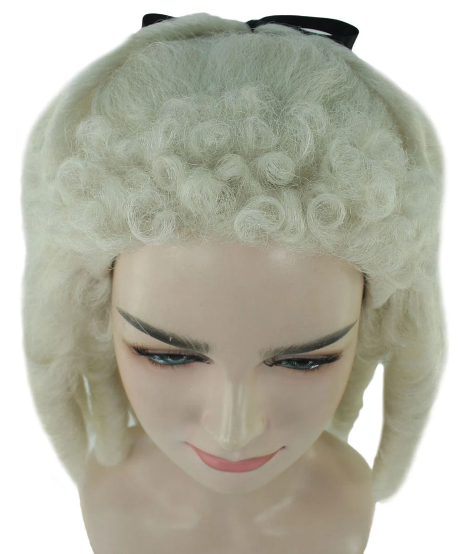 HPO Women's Womens Colonial Ladies 18th Century Curly Wig | Blonde Historical Wigs | Premium Breathable Capless Cap 7 HPO Women's Womens Colonial Ladies 18th Century Curly Wig | Blonde Historical Wigs | Premium Breathable Capless Cap