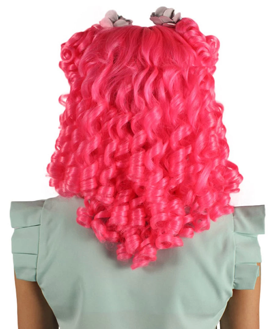 HPO Women's Womens Colonial Lady Pink Curly Wig | Premium Breathable Capless Cap 4 HPO Women's Womens Colonial Lady Pink Curly Wig | Premium Breathable Capless Cap