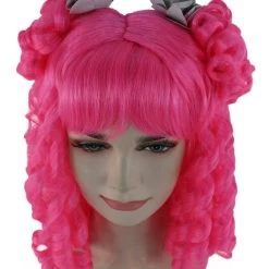 HPO Women's Womens Colonial Lady Pink Curly Wig | Premium Breathable Capless Cap 15 HPO Women's Womens Colonial Lady Pink Curly Wig | Premium Breathable Capless Cap
