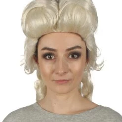 HPO Women's Colonial Curly Wigs | Blonde Halloween Wigs | Premium Breathable Capless Cap