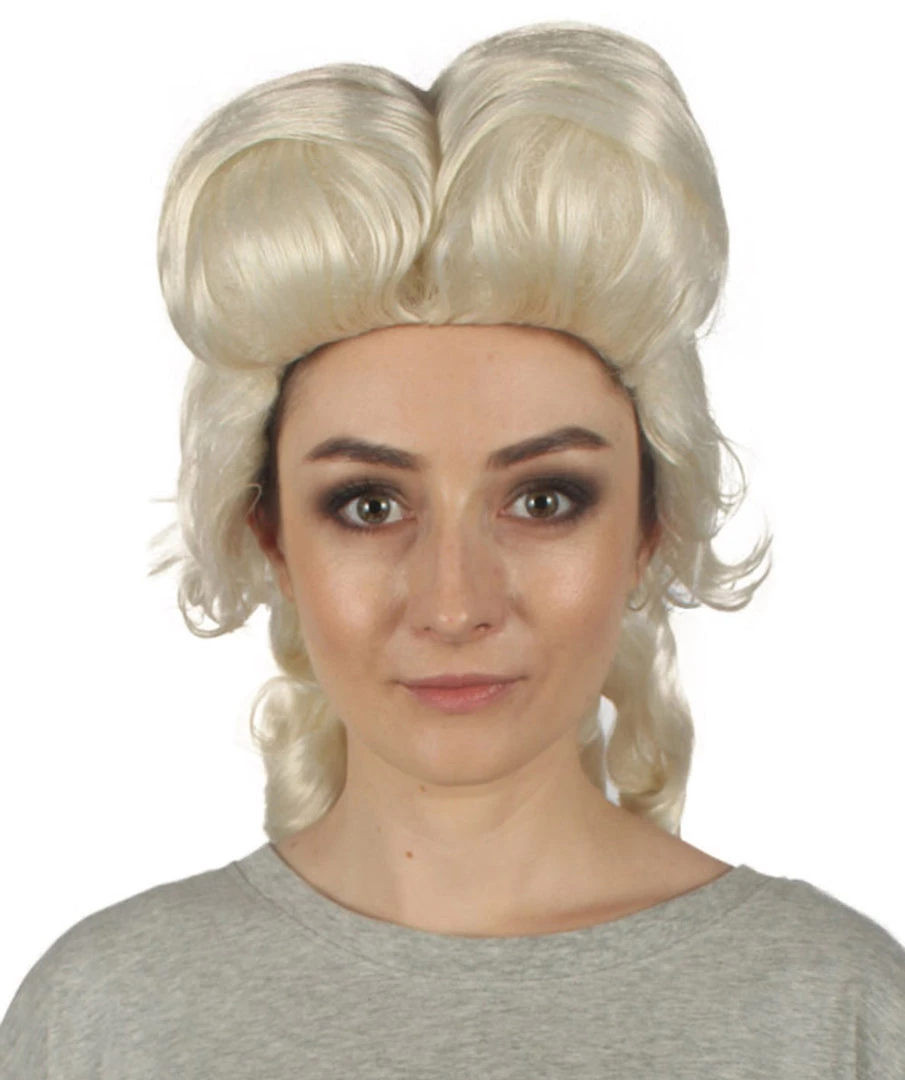 HPO Women's Colonial Curly Wigs | Blonde Halloween Wigs | Premium Breathable Capless Cap 1 HPO Women's Colonial Curly Wigs | Blonde Halloween Wigs | Premium Breathable Capless Cap