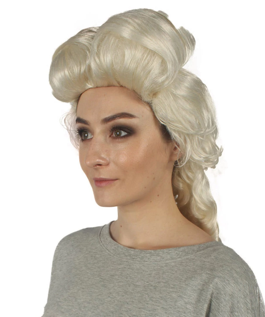 HPO Women's Colonial Curly Wigs | Blonde Halloween Wigs | Premium Breathable Capless Cap 2 HPO Women's Colonial Curly Wigs | Blonde Halloween Wigs | Premium Breathable Capless Cap