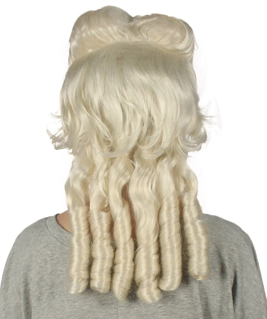 HPO Women's Colonial Curly Wigs | Blonde Halloween Wigs | Premium Breathable Capless Cap 4 HPO Women's Colonial Curly Wigs | Blonde Halloween Wigs | Premium Breathable Capless Cap