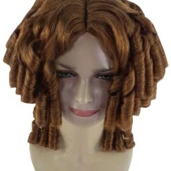 HPO Womens Colonial Ladies 18th Century Wig | Golden Brown Historical Wigs | Premium Breathable Capless Cap Women's 15 HPO Womens Colonial Ladies 18th Century Wig | Golden Brown Historical Wigs | Premium Breathable Capless Cap Women's