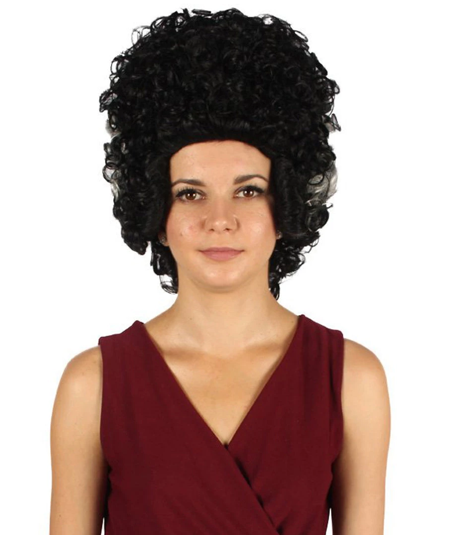 HPO Womens Colonial Ladies 18th Century Curly Wig | Black Historical Wig | Premium Breathable Capless Cap Women's 1 HPO Womens Colonial Ladies 18th Century Curly Wig | Black Historical Wig | Premium Breathable Capless Cap Women's