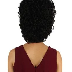 HPO Womens Colonial Ladies 18th Century Curly Wig | Black Historical Wig | Premium Breathable Capless Cap Women's 10 HPO Womens Colonial Ladies 18th Century Curly Wig | Black Historical Wig | Premium Breathable Capless Cap Women's