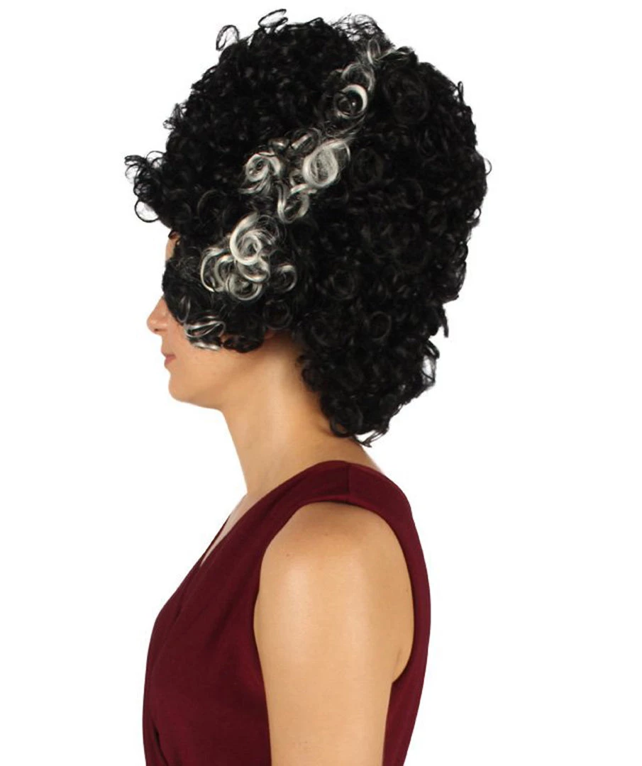 HPO Womens Colonial Ladies 18th Century Curly Wig | Black Historical Wig | Premium Breathable Capless Cap Women's 3 HPO Womens Colonial Ladies 18th Century Curly Wig | Black Historical Wig | Premium Breathable Capless Cap Women's