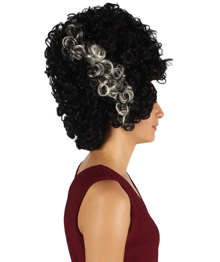 HPO Womens Colonial Ladies 18th Century Curly Wig | Black Historical Wig | Premium Breathable Capless Cap Women's 5 HPO Womens Colonial Ladies 18th Century Curly Wig | Black Historical Wig | Premium Breathable Capless Cap Women's