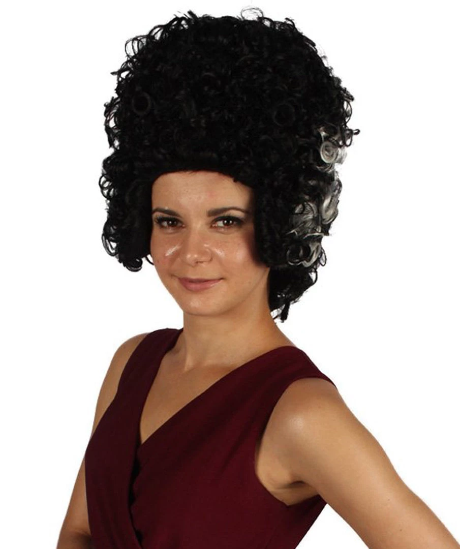 HPO Womens Colonial Ladies 18th Century Curly Wig | Black Historical Wig | Premium Breathable Capless Cap Women's 2 HPO Womens Colonial Ladies 18th Century Curly Wig | Black Historical Wig | Premium Breathable Capless Cap Women's