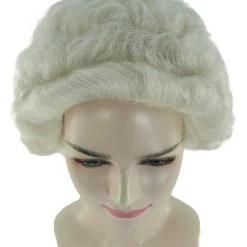 HPO 18th Century Colonial Woman Wig | White Historical Wigs | Premium Breathable Capless Cap