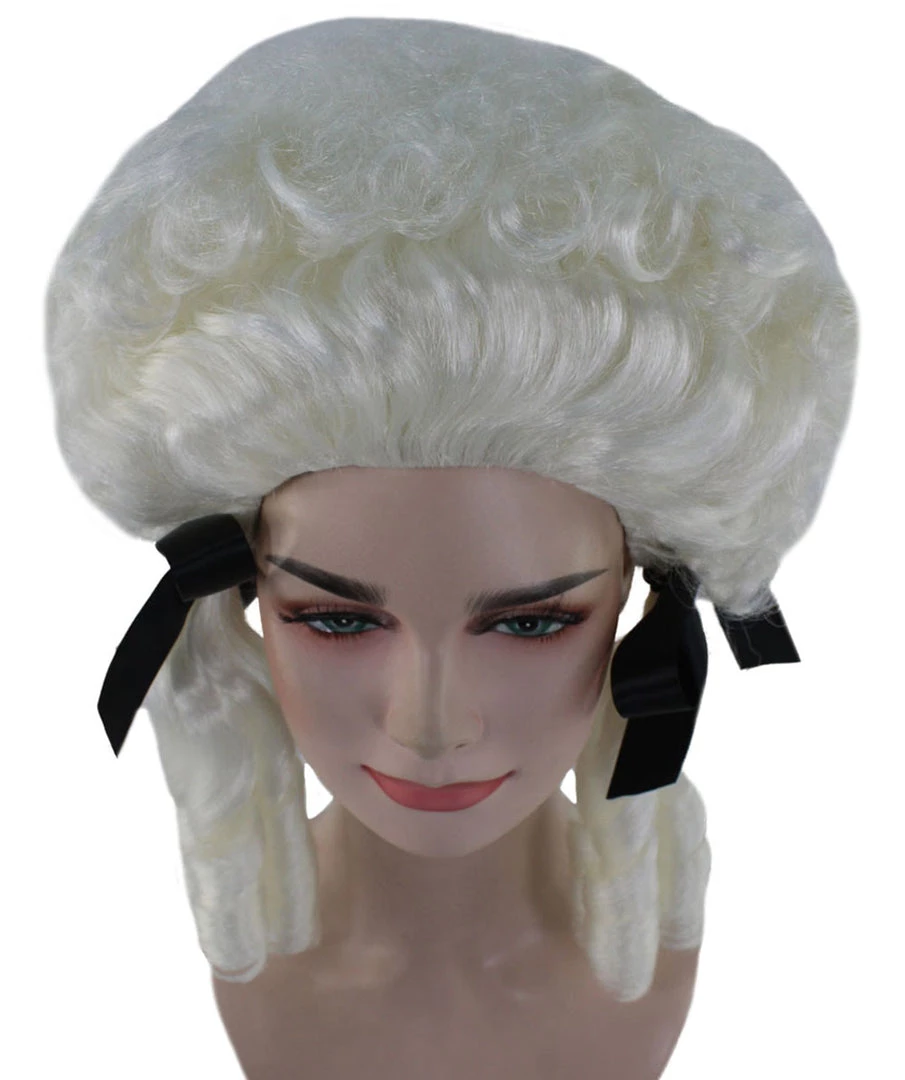 HPO Womens 18th Century Colonial Wig | White Historical Wigs | Premium Breathable Capless Cap 7 HPO Womens 18th Century Colonial Wig | White Historical Wigs | Premium Breathable Capless Cap