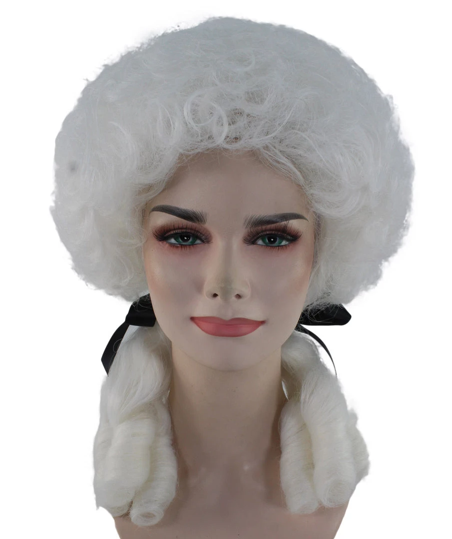 HPO Womens 18th Century Colonial Lady Wig | White Historical Wig | Premium Breathable Capless Cap 7 HPO Womens 18th Century Colonial Lady Wig | White Historical Wig | Premium Breathable Capless Cap