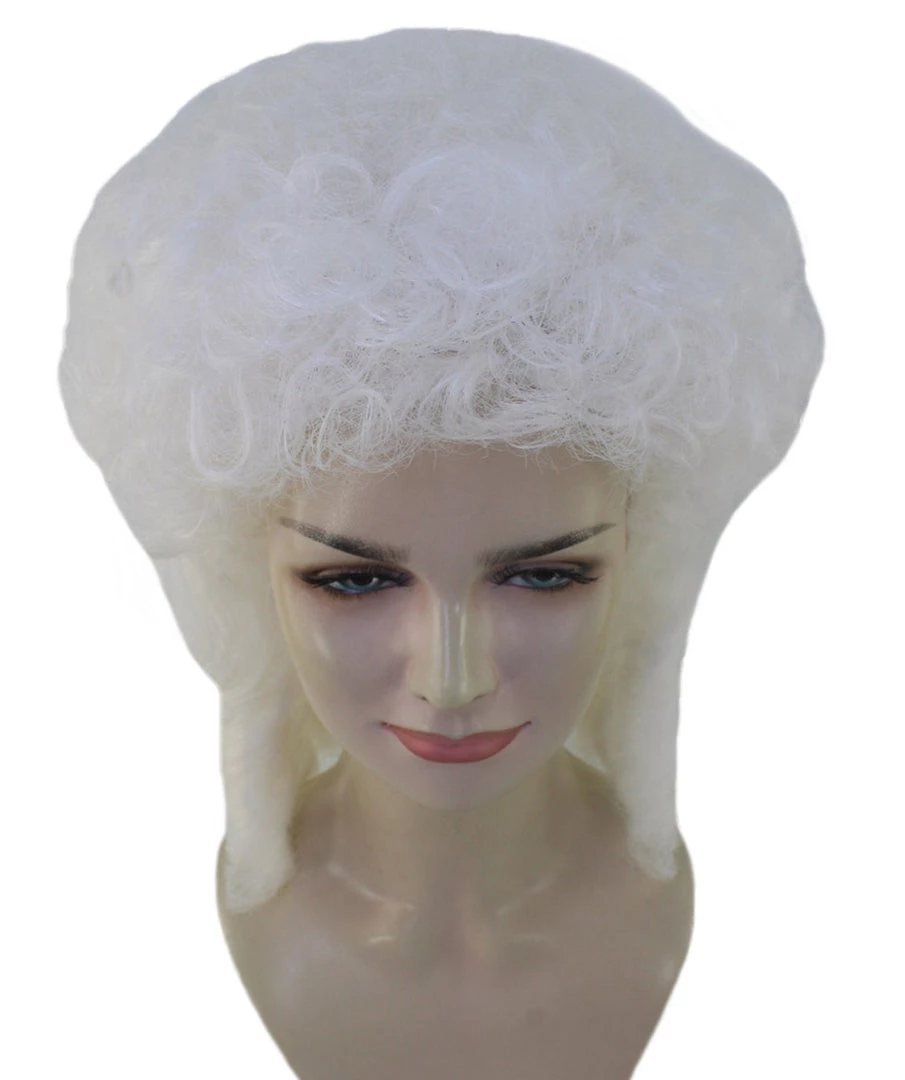 HPO Womens 18th Century Colonial Lady Wig | White Historical Wig | Premium Breathable Capless Cap Women's 7 HPO Womens 18th Century Colonial Lady Wig | White Historical Wig | Premium Breathable Capless Cap Women's