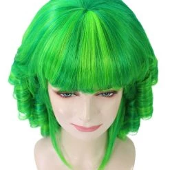 HPO Womens 18th Century Colonial Lady Curly Neon Green Historical Wig | Premium Breathable Capless Cap Women's 22 HPO Womens 18th Century Colonial Lady Curly Neon Green Historical Wig | Premium Breathable Capless Cap Women's