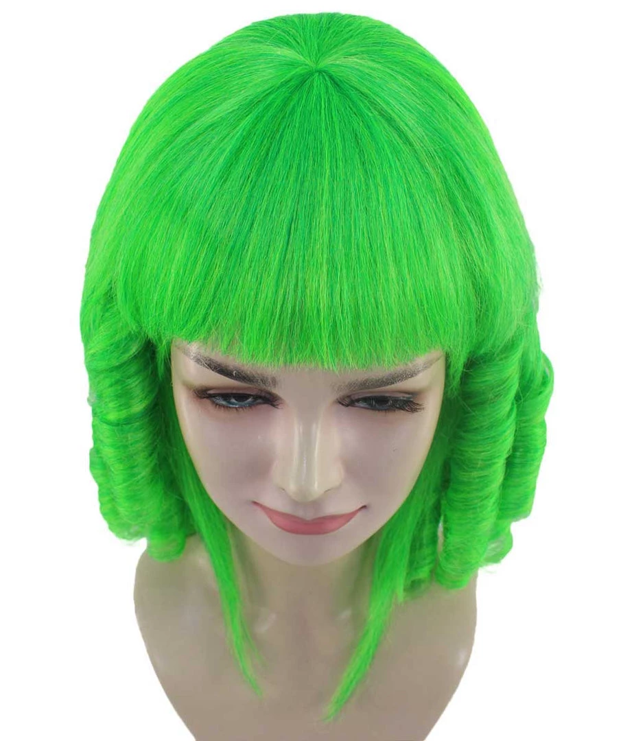 HPO Womens 18th Century Colonial Lady Curly Neon Green Historical Wig | Premium Breathable Capless Cap Women's 14 HPO Womens 18th Century Colonial Lady Curly Neon Green Historical Wig | Premium Breathable Capless Cap Women's