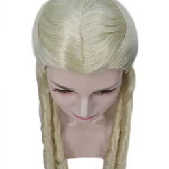 HPO Womens 18th Century Colonial Lady Long Blonde Historical Wig | Premium Breathable Capless Cap Women's