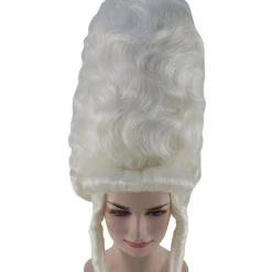 HPO Womens 18th Century Colonial Lady Wig | White Historical Wigs Women's 15 HPO Womens 18th Century Colonial Lady Wig | White Historical Wigs Women's