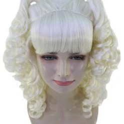 HPO Women's Womens Colonial Lady Curly Blonde Historical Wig With Black Lace | Premium Breathable Capless Cap 33 HPO Women's Womens Colonial Lady Curly Blonde Historical Wig With Black Lace | Premium Breathable Capless Cap