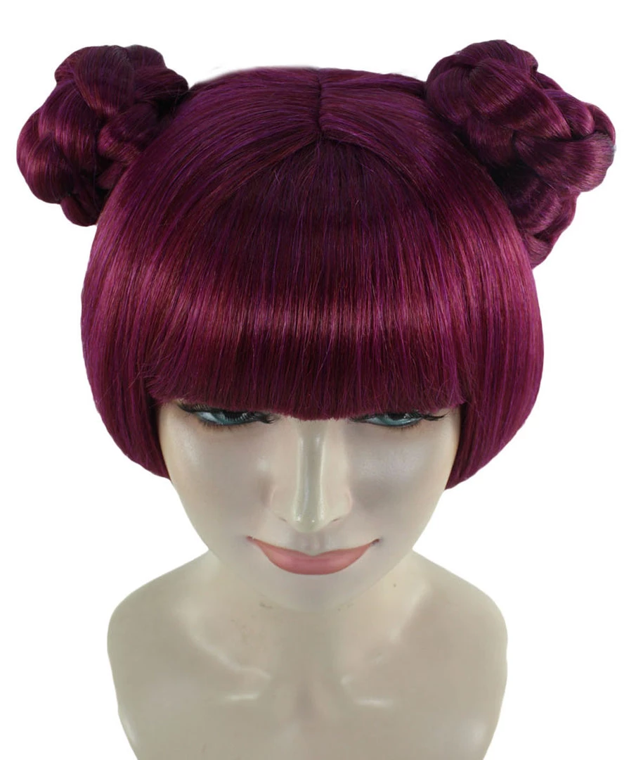 HPO Womens Anime Buns Wig | Purple Buns Cosplay Party Wigs | Premium Breathable Capless Cap 7 HPO Womens Anime Buns Wig | Purple Buns Cosplay Party Wigs | Premium Breathable Capless Cap