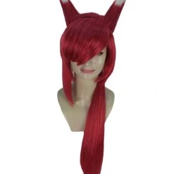 HPO Womens Game Cosplay Wig | Red Video Game Wigs | Premium Breathable Capless Cap Women's 17 HPO Womens Game Cosplay Wig | Red Video Game Wigs | Premium Breathable Capless Cap Women's